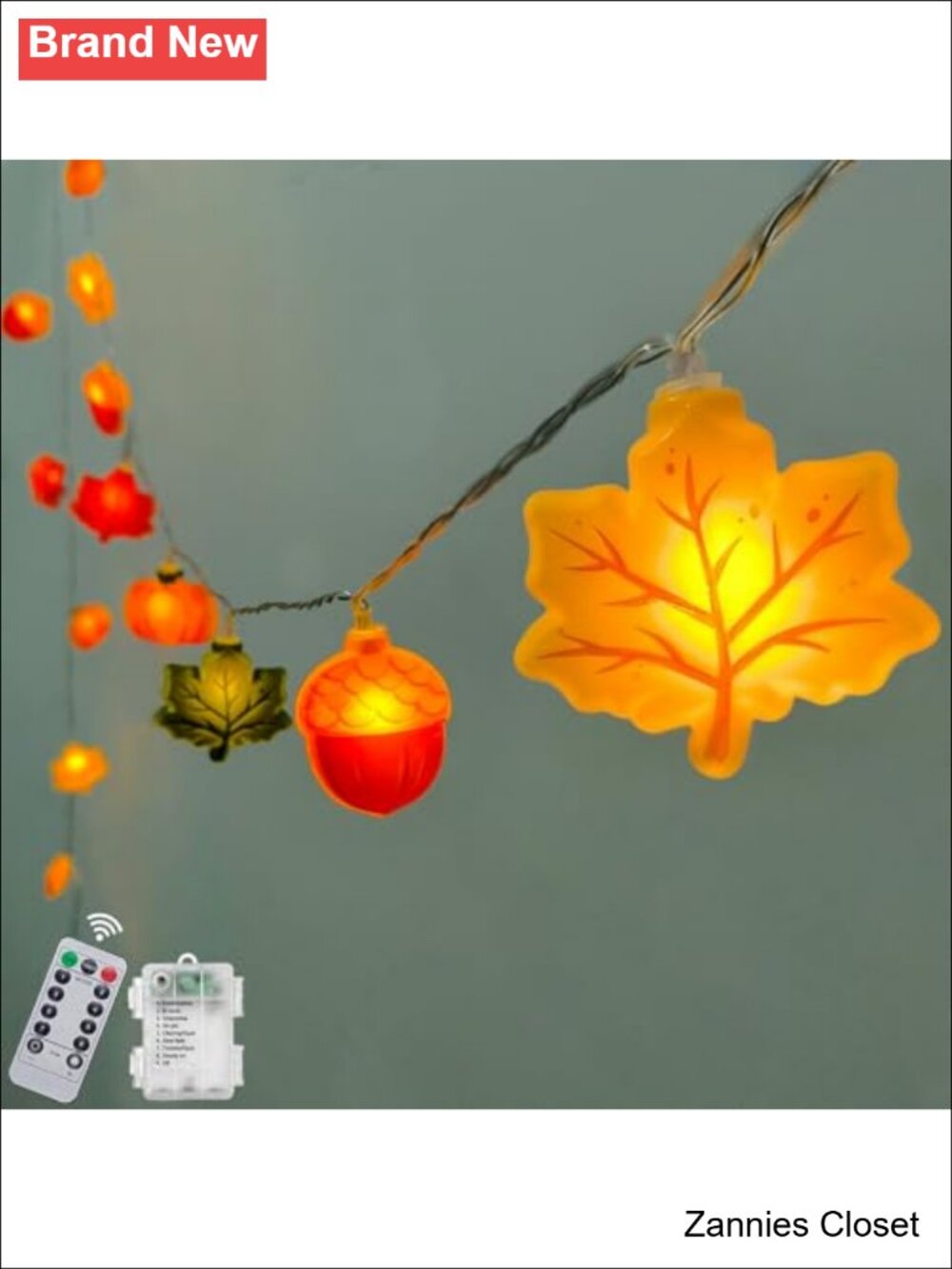 👻 10Ft Fall Thanksgiving LED String Lights Battery Operated Timer 8 Modes
